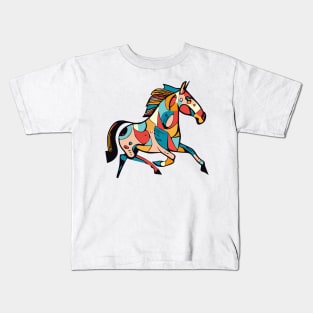 Colorful horse - horse lover design, horse gift Kids T-Shirt